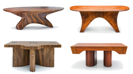 Stylish Office Conference Tables Set on a Transparent Background Generative AI
