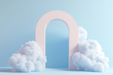 Pastel Cloud with Minimalist Arch