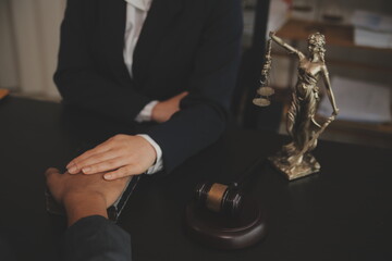 Law theme, gavel or mallet of the judge, lawyer enforcement officers, evidence-based cases taken into account in the court abount business, legislation.