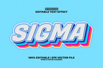 Obraz premium Sigma editable text effect in new modern trend style