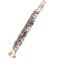 Fototapeta premium Flute watercolor clipart illustration
