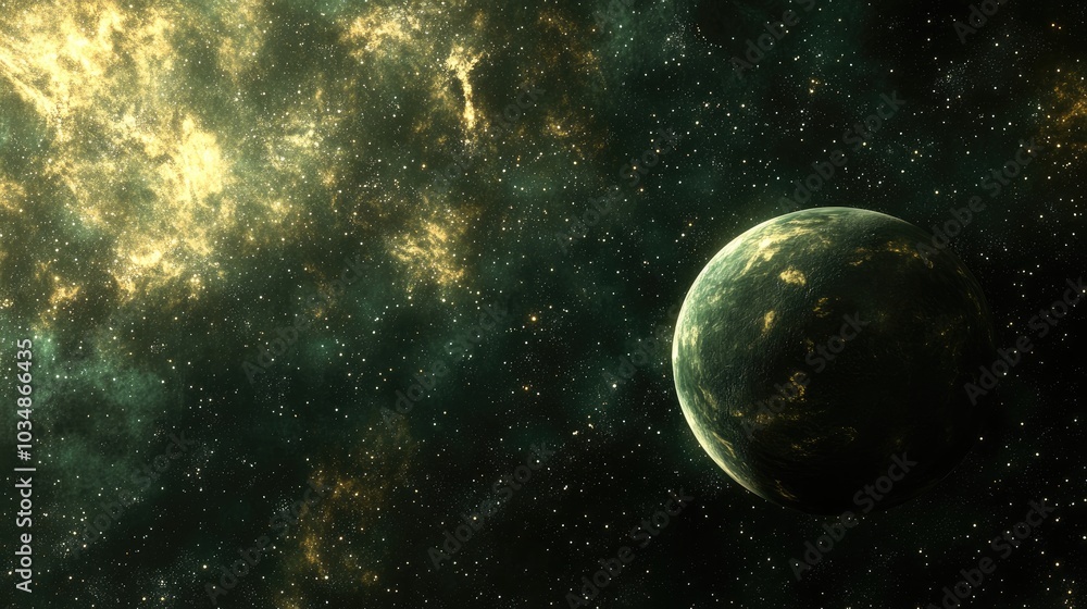 Poster image of planets in outer space rendered in 3d cartoon style against a backdrop of stars and nebulae