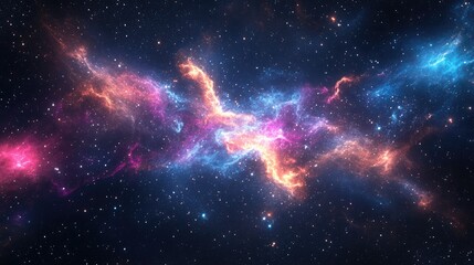 Obraz premium High resolution deep space image featuring a 3D cartoon rendering of a nebula perfect for science fiction fantasy themes and suitable for wallpaper and print