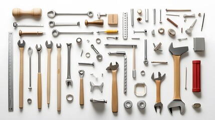 Fototapeta premium Set of tools isolated on white background. 