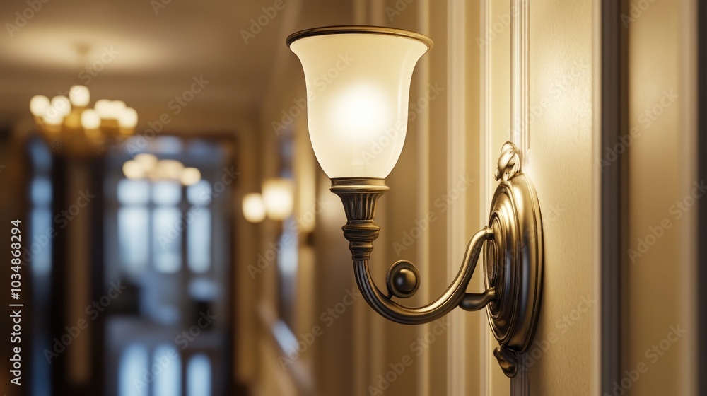 Poster 3d rendering of a close up view of a wall sconce