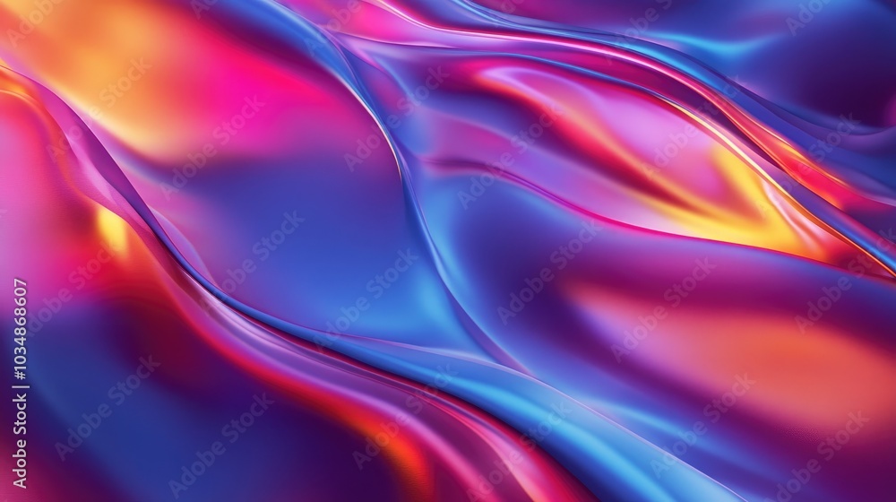 Poster holographic iridescent texture with neon colors abstract gradient backdrop 3d gradient background cr
