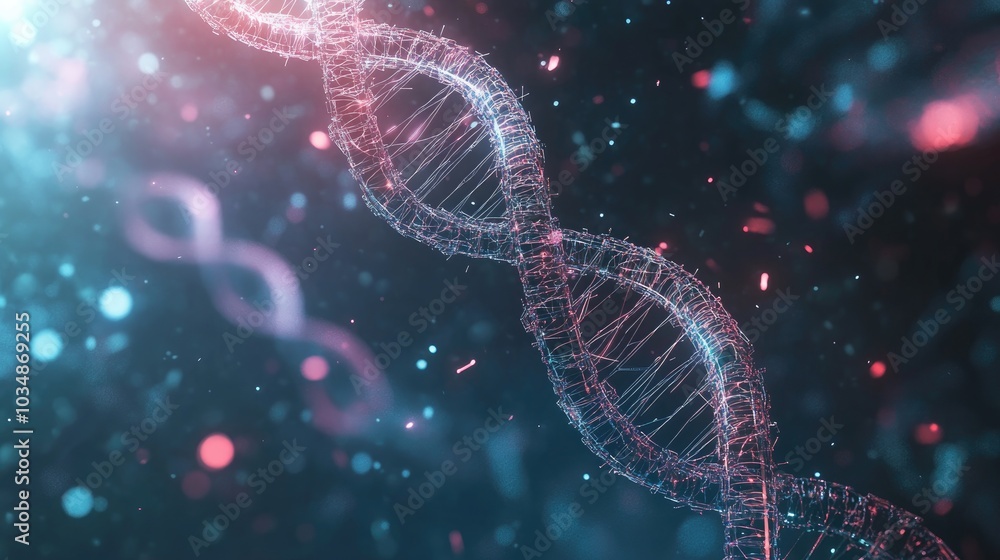 Aufkleber abstract concept of dna technology with a focus on medical science futuristic background featuring w