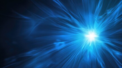 Obraz premium Abstract blue background with a dynamic explosion star design in a line art style