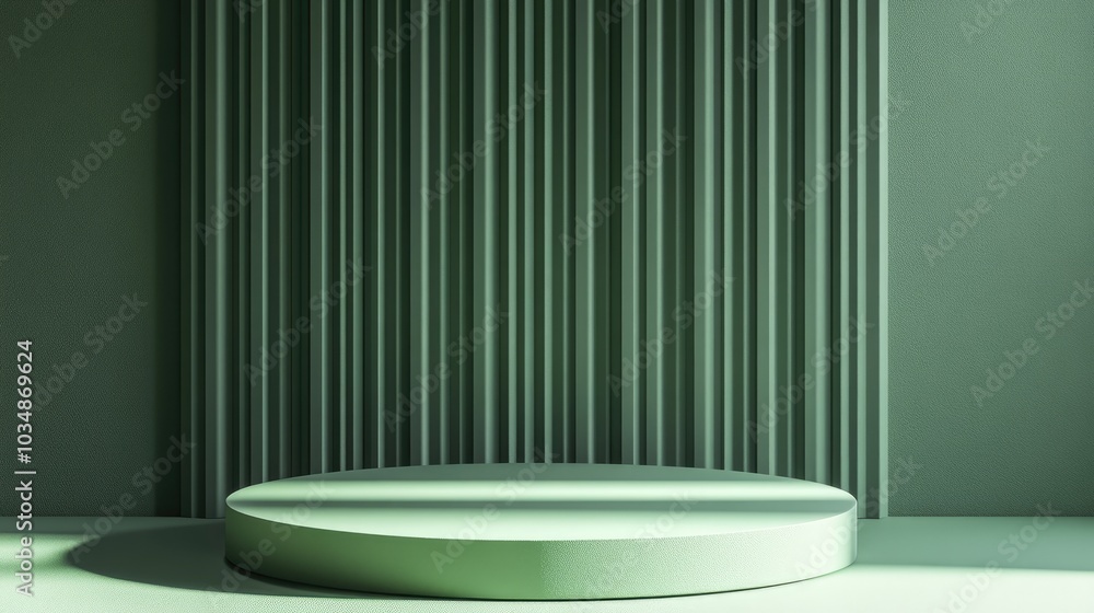 Poster abstract 3d rendering of a mock up podium for showcasing products featuring a minimalistic geometric
