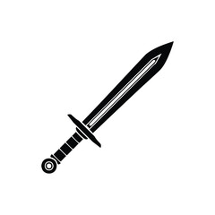 Sword Silhouette Icon Vector for Medieval and Fantasy Themes