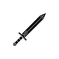 Sharp Sword Silhouette Vector Icon for Weapon Designs