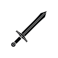 Sword Icon in Black Silhouette Vector Illustration