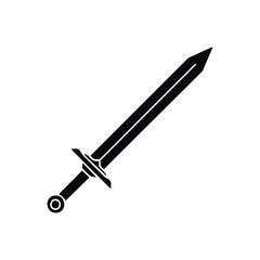 Minimalist Sword Silhouette Vector Icon for Digital Use