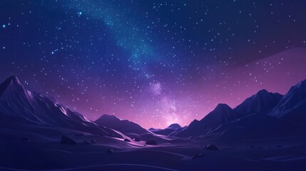 3D cartoon depiction of the Night Sky and Milky Way