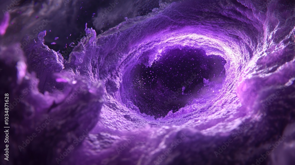 Fototapete purple fractal circular sphere featuring an imaginative texture digital artwork showcasing 3d render