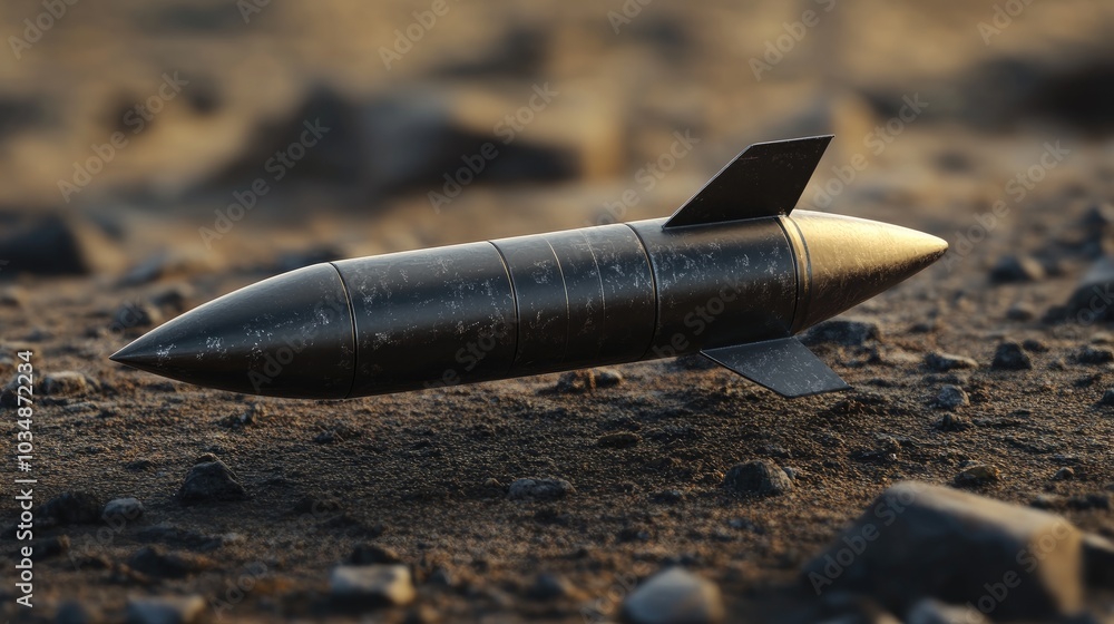 Poster fantasy 3d rendering of a rocket with an isolated background
