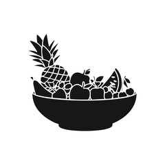 Minimalist Fruit Cup Silhouette Vector Art for Digital Use