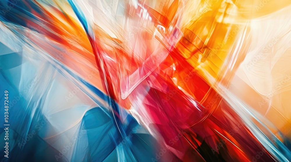 Aufkleber dynamic abstract composition with blurred rays