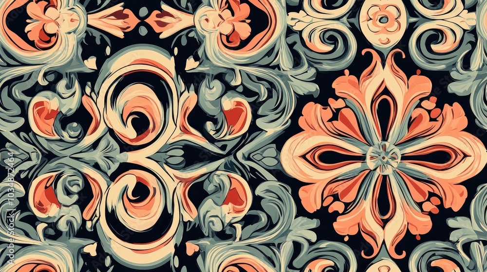 Poster ornamental seamless pattern with an abstract background