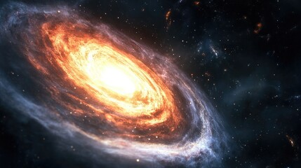 Galaxy in space a 3D cartoon rendering showcasing the beauty of the universe and a black hole