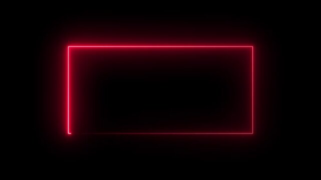 abstract  neon effect rectangle frame Loop background. Animation of glowing neon rectangles abstract background.4k video resolution. 