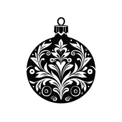Festive Christmas Tree Bulb Ornament Silhouette Vector Graphic
