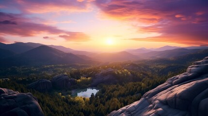 sunset over the mountains