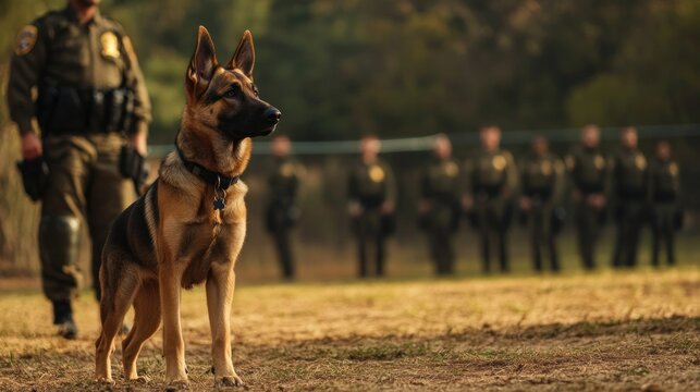 A police dog training program, with young dogs being trained in obedience, detection, and protection, preparing them for their roles in law enforcement
