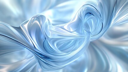 Abstract Swirling Blue and White Liquid