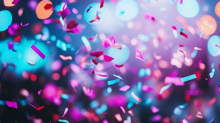 Confetti mixes with fireworks in the sky, creating a dazzling New Year's Eve spectacle, new year's eve, fireworks confetti