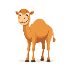 Cartoon Camel Vector Illustration Isolated on White Background