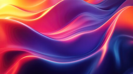 Fototapeta premium Abstract Wavy Pattern with Gradient Colors of Yellow, Orange, Pink, and Blue