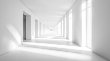 Fototapeta premium Minimalist White Interior with Natural Light