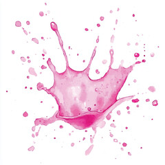 Pink splash watercolor clipart illustration