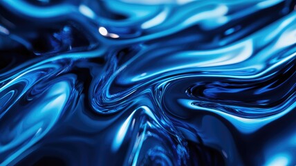 Abstract Blue Liquid Swirling Pattern