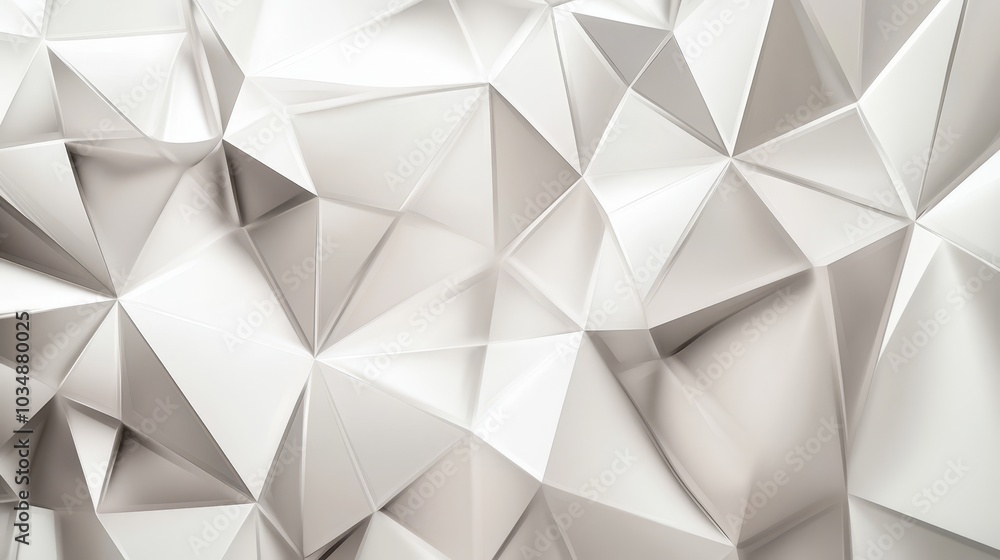 Poster abstract geometric texture with triangular facets in neutral tones.