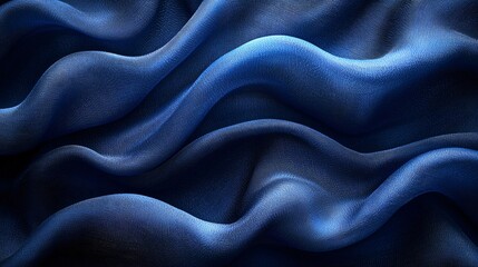 Fototapeta premium An abstract navy blue fabric with electric blue highlights, perfect for Christmas and holiday-themed designs, backgrounds, and decorations.