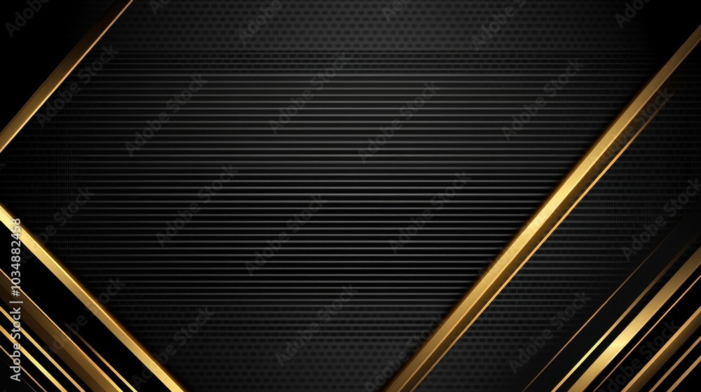 Poster a sleek black and gold abstract background with diagonal lines and a textured surface.