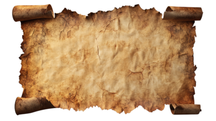 Vintage burnt paper on a rough wooden surface, showcasing aged, textured edges and an antique, grunge feel