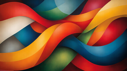 Obraz premium Chaotic Harmony: Lines and Shapes in Colorful Motion 