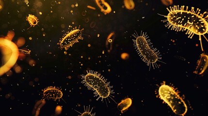 Ancient microbes under microscope reveal intricate cellular structures, showcasing their mysterious and ancient nature, ideal for scientific and educational content.