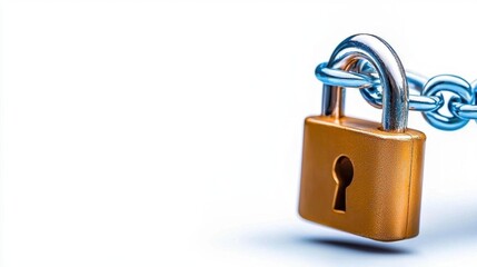 Naklejka premium A photostock images of a digital lock symbol in a network, isolated on white background, High Quality