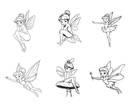 Collection of Tinker Bell Vector illustration - TinkerBell Clipart Design