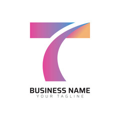 T Gradient Colorful 3D Pro Logo
