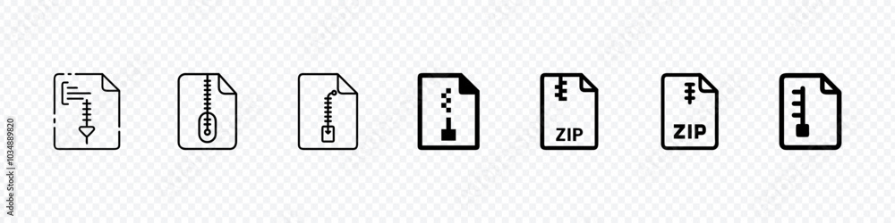 Fototapete zip file vector outline icon design illustration. icon illustration of a compressed zip file, zip ar