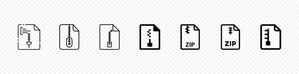 Zip File vector outline Icon Design illustration. Icon illustration of a compressed ZIP file, ZIP archive file icon, File Format Icons , File Format Icons set © marufpro555777