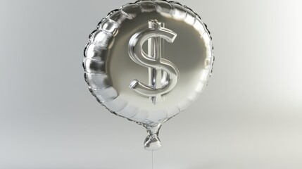 A 3D rendering of an inflated balloon with a dollar sign, representing the concept of inflation growing out of control.