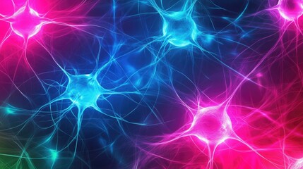 Interconnected neurons transmitting electrical signals