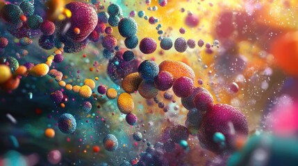 Colorful surreal illustration of a proteome highlighting the fascinating aspects of proteomics
