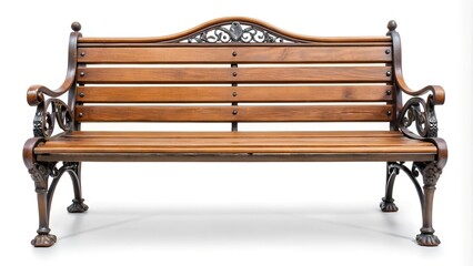 vintage bench isolated on white background